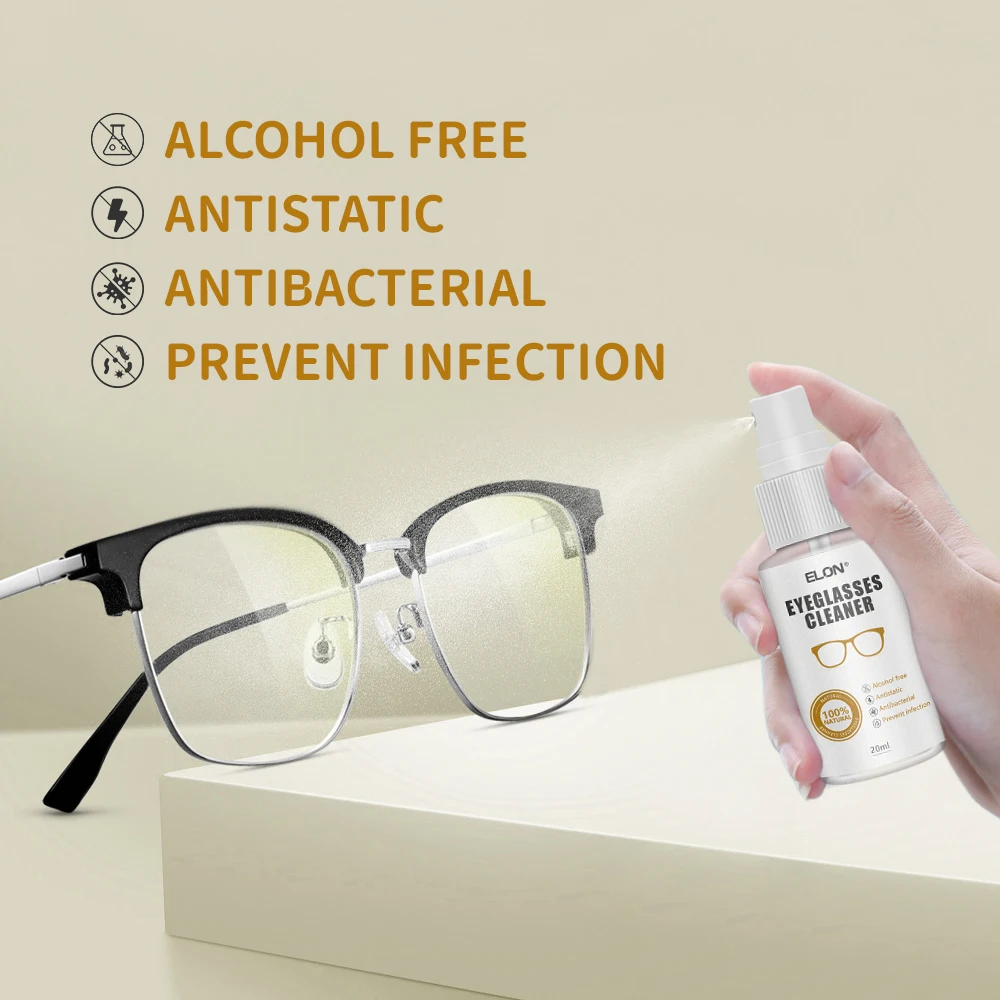 Custom Logo Nature Eyewear Formula Accessories Sunglasses Cleaning Cloth Misting Spray Bottle Glasses Cleaning Kit