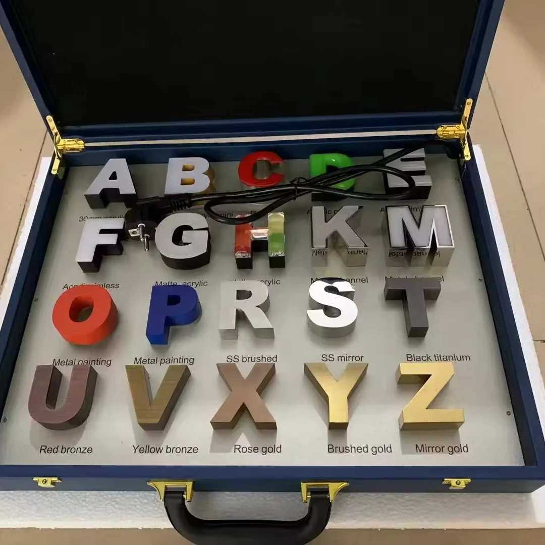 Free 2024 new led 3d letters sign signage suitcases for sample