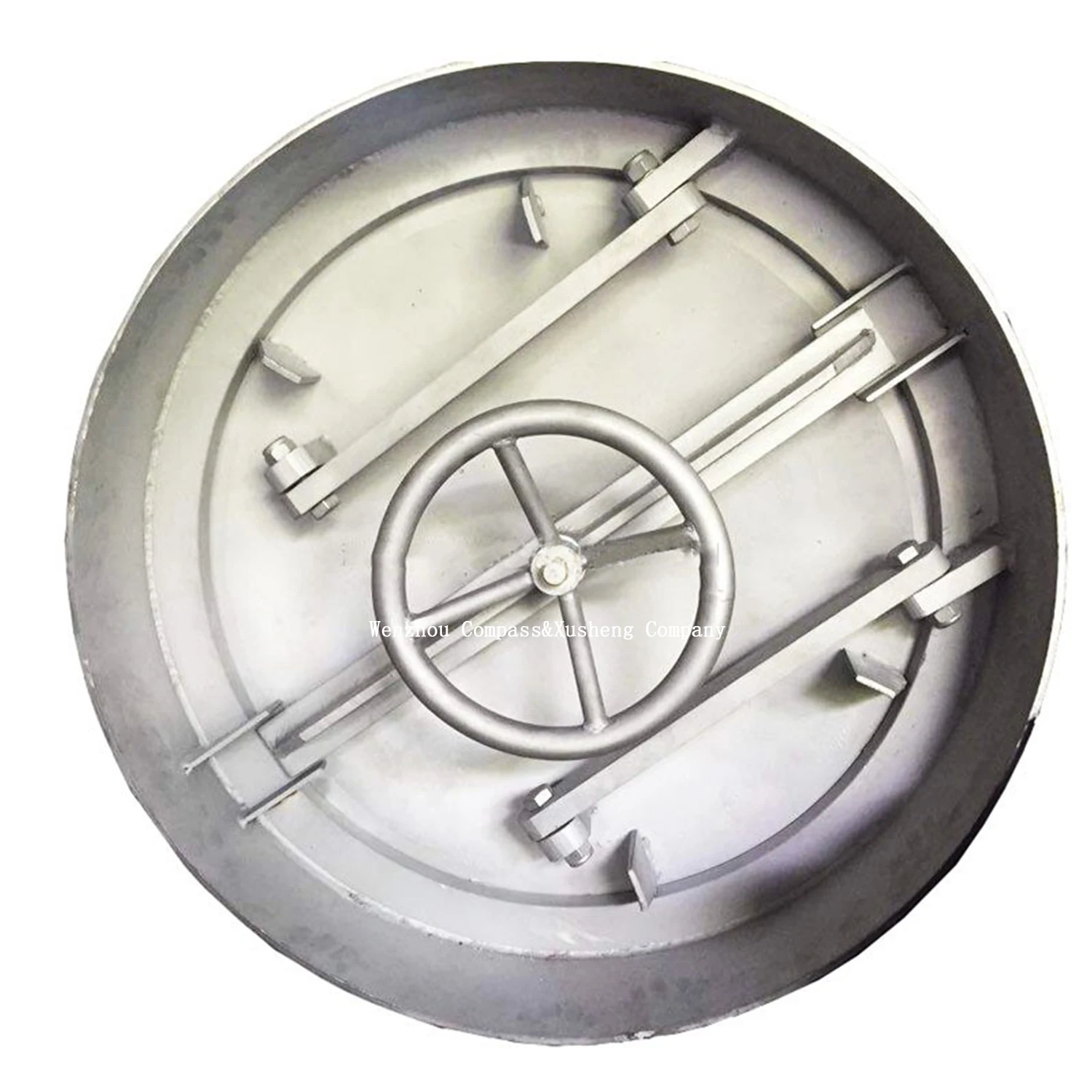 Wenzhou Stainless Steel SS304 Industrial Grade Round manhole 700MM Pressure inward Round handwheel Tank Manway