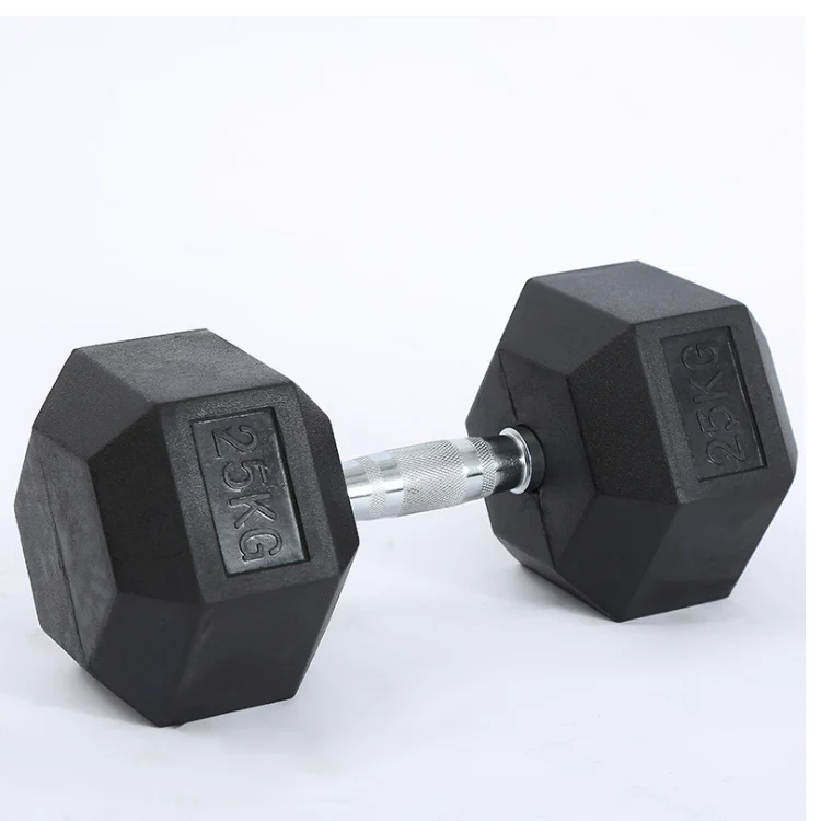 Gym  Black Rubber Hexagonal Dumbbells Weights In 1kg  50kg LBS Hex Dumbbell Set