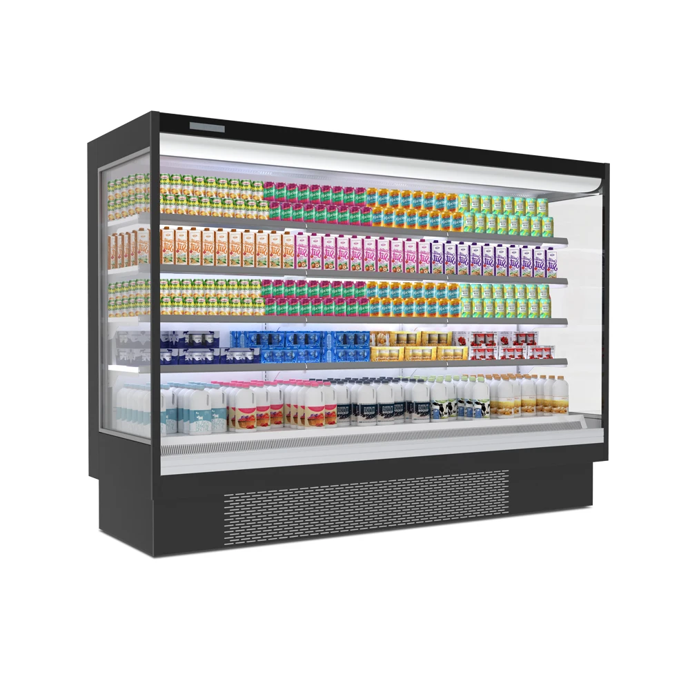 Bolandeng  beverage cooler display fridge commercial refrigerator juice bar glass door black beverage fridge refrige