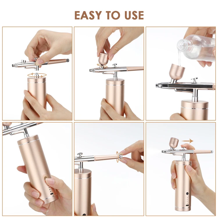 2024 New Products Custom Private Label Portable Airbrush Tanning Compressor Kit Mini Face Painting Airbrush Tattoo Nail