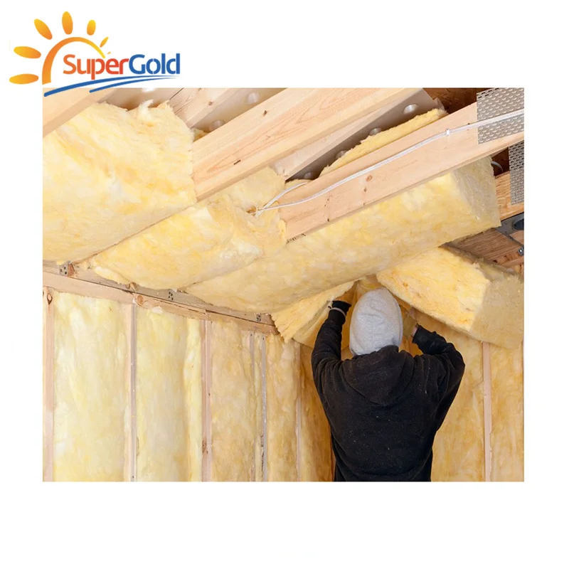 SuperGold heat insulation materials fiber glass wool insulation blanket for pitched roof