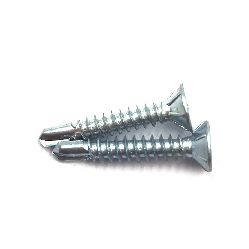 zinc plated countersunk head self drilling screw type 17 tek screw Factory price C1022A carbon steel self tapping