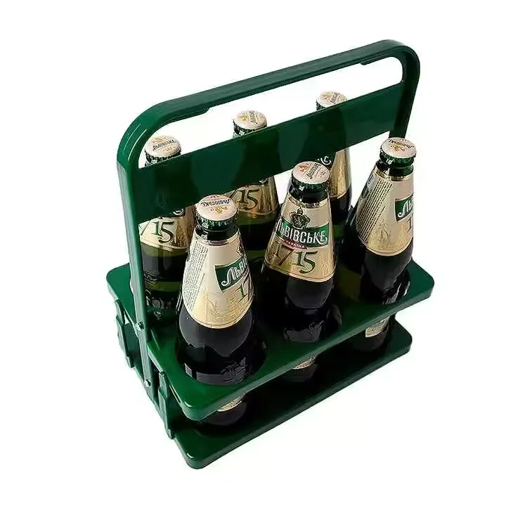 Factory Custom Printed Foldable Plastic 6 Pack Beer Bottle Carrier Wine Bottle Holder