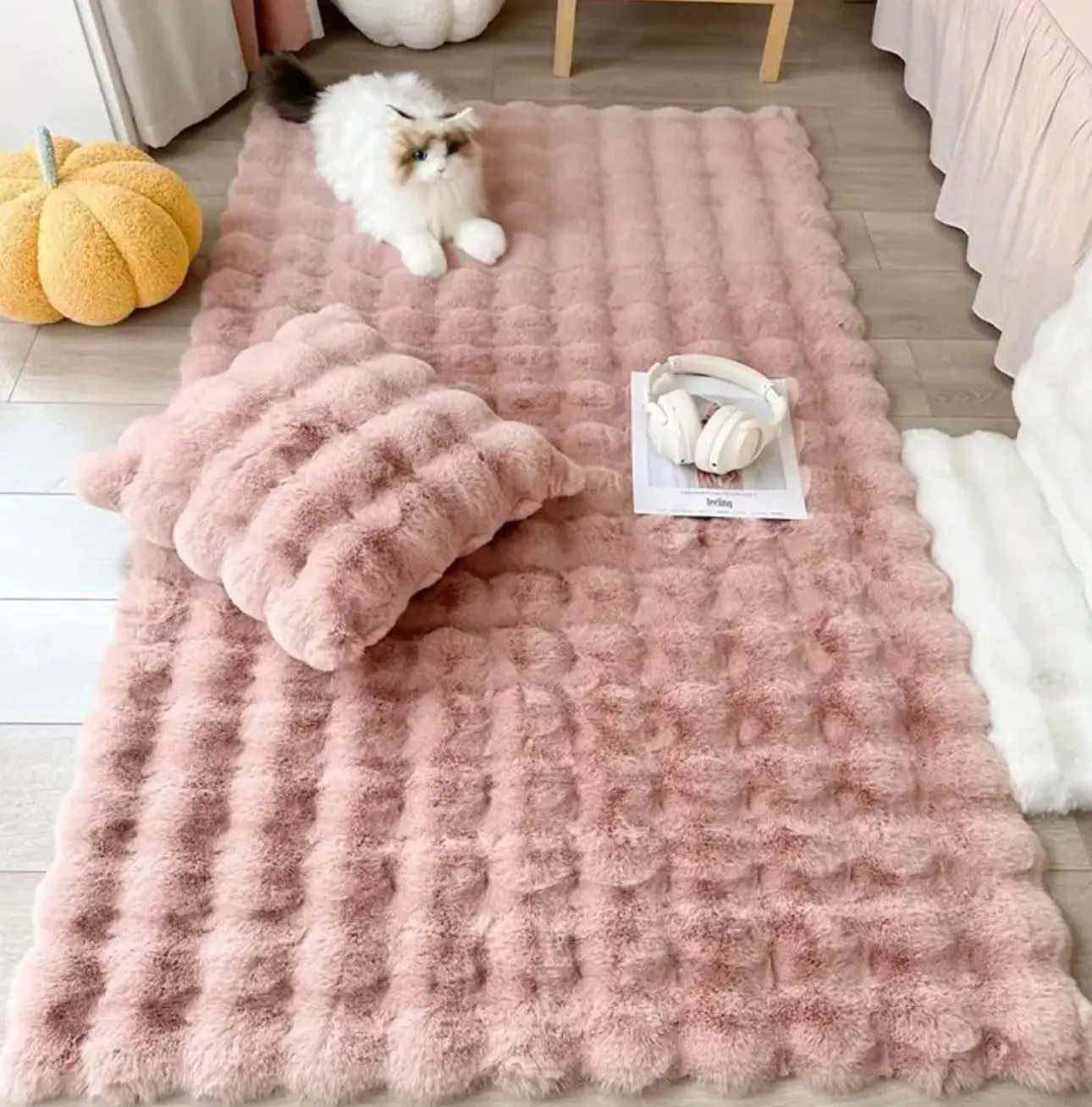 Super Soft Fluffy Faux Fur Sheepskin Rugs Rectangle Fuzzy Carpet for Living Room Bedroom Machine Washable Shaggy Nursery Rug