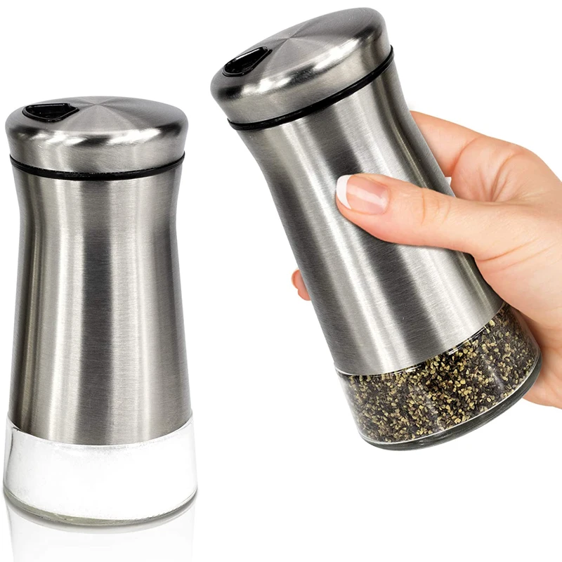 Elegant Salt and Pepper Shakers With Adjustable Pour Holes Perfect Dispenser Set for your Salts Spice Shaker Salt Pepper Shaker