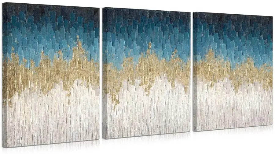 Modern Live Room Hand Painted Oil Painting Nordic Wall Art With Frame Canvas Print Custom 3 Panel Abstract Oil Painting