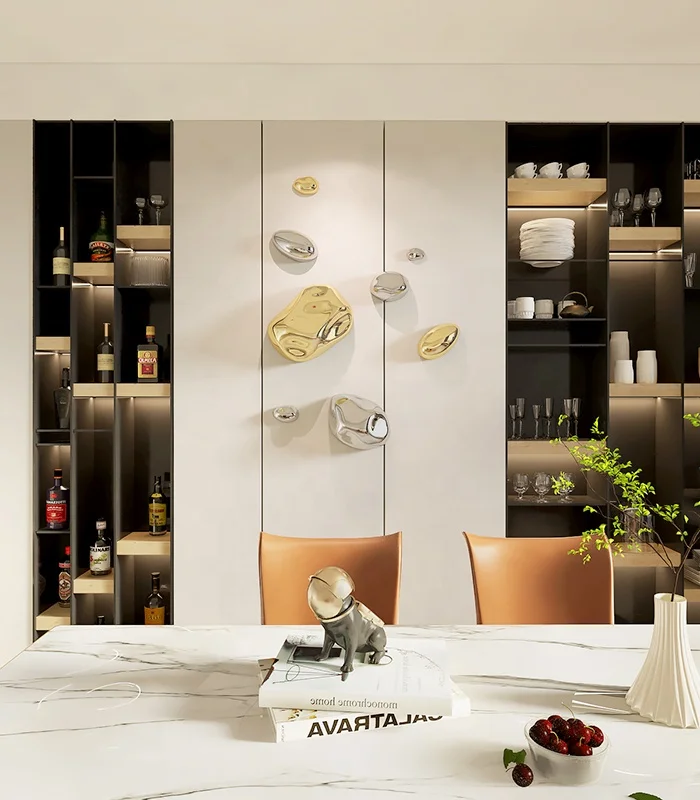 Living Room Background Stainless Steel Wall Decoration Wall Hanging Abstract Stone Luxury Wall Decoration