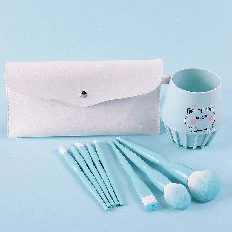 Hot Selling 8 Pcs Fashion Design colorful Makeup Brush Set for cosmetic eyelash brush