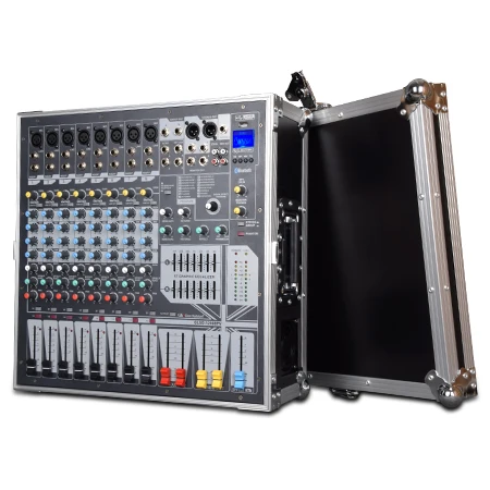GLSD 12008PV Professional Power Mixer Console DJ Player Independent Phantom Power 8 Channels USB Blue tooth