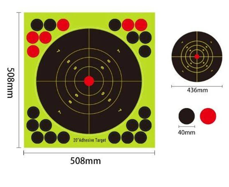 Hot sales shooting target paper target sticker glow-in-the-dark sticker