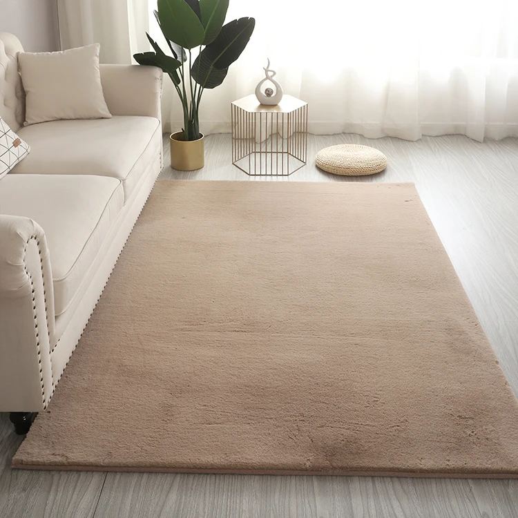 Super Soft Plush Plain Rabbit Hair Carpet round Shaped Fur Carpet for Car and Home Living Room Decoration Tapete Product