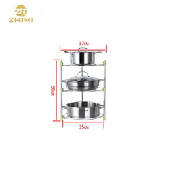 High Quality Metal Iron Standing 5 Tiers Pots and Pans Storage Rack