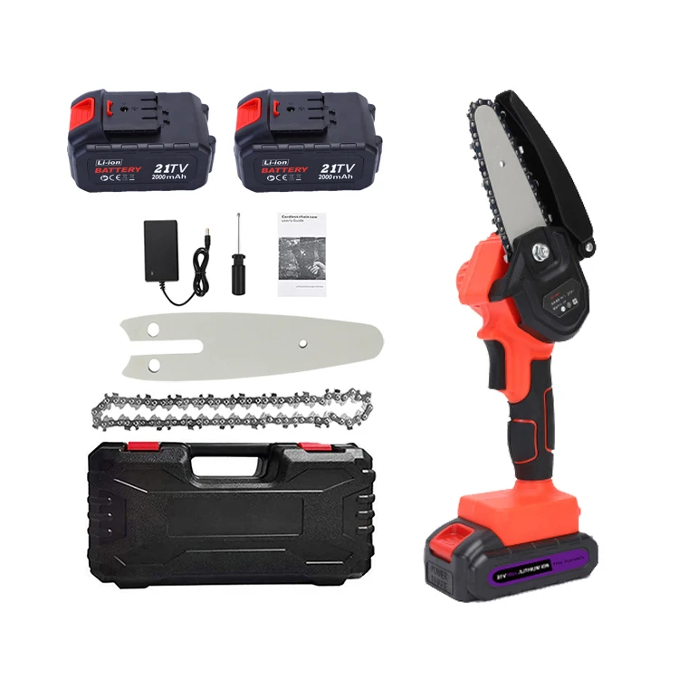 Портативная аккумуляторная бетонная цепная пила MS660, 21 в, 4 дюйма, 2000 мАч, Электрическая цепная пила для резки дерева