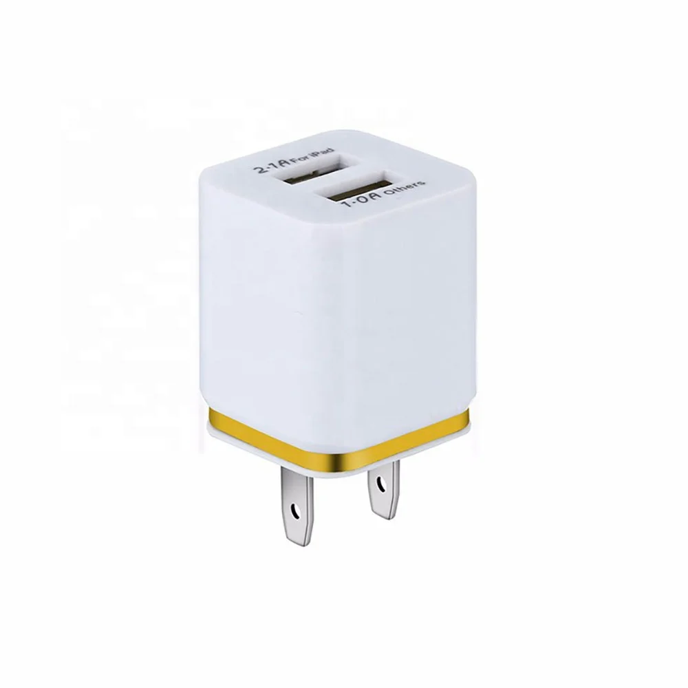 
U.S. Plug 1Amp Dual USB Wall Charger 50-60Hz Travel Charger 