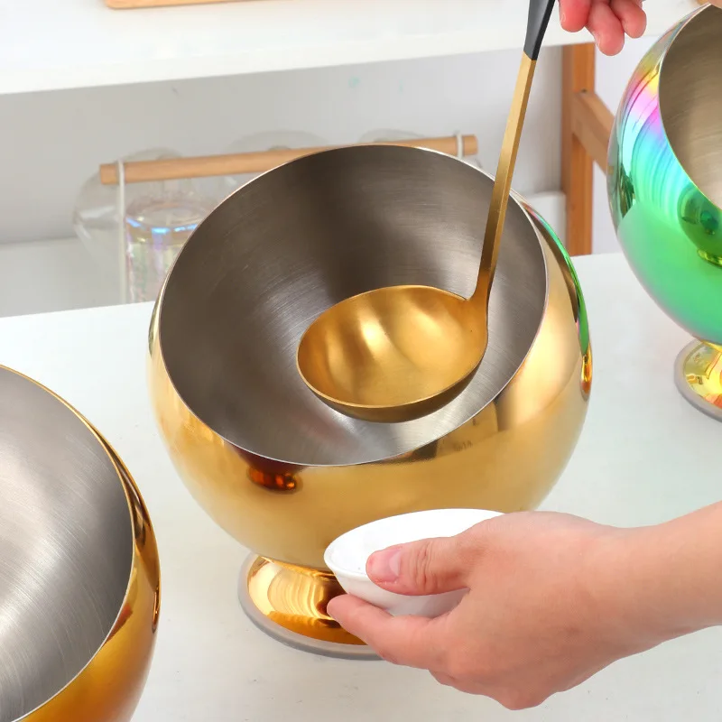 Commercial Kitchen Accessories Stainless Steel Seasoning Container Gold Storage Bowl Party Tray Bowls Spice Tools Oil Bottle Box