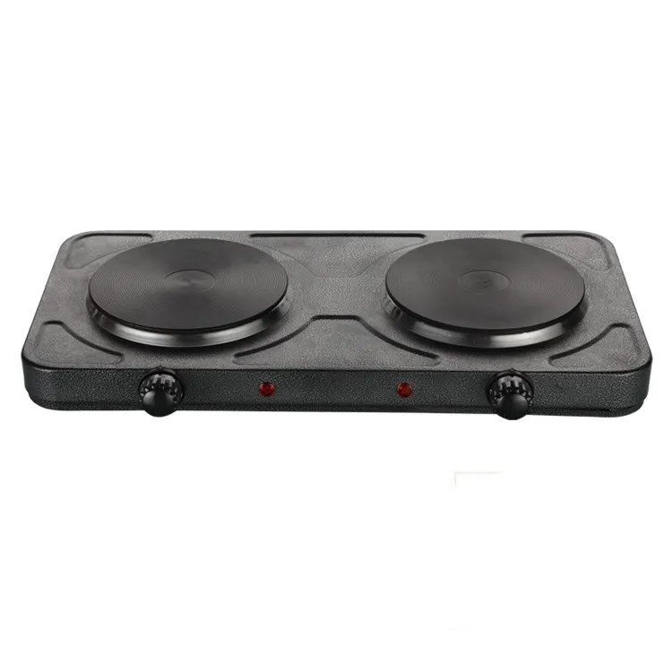 Чугунная электрическая плита CHINCO с двойной горелкой 1000 Вт + Нагревательный элемент металлического цвета