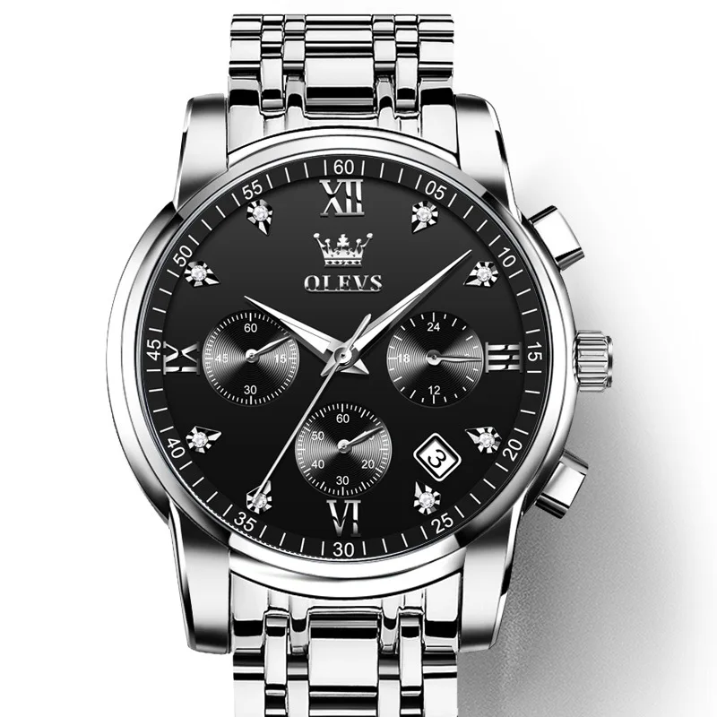 OLEVS 2858 brand watches men Multifunctional Quartz Business Waterproof watch 2021