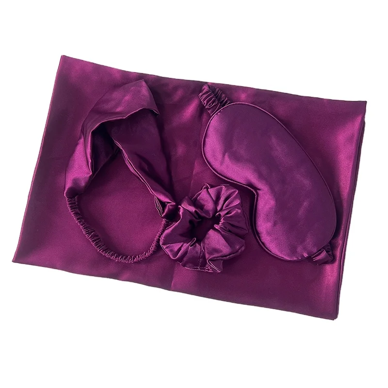 Hair Accessories Set Satin Pillowcase And Sleep Eye Mask with Headband