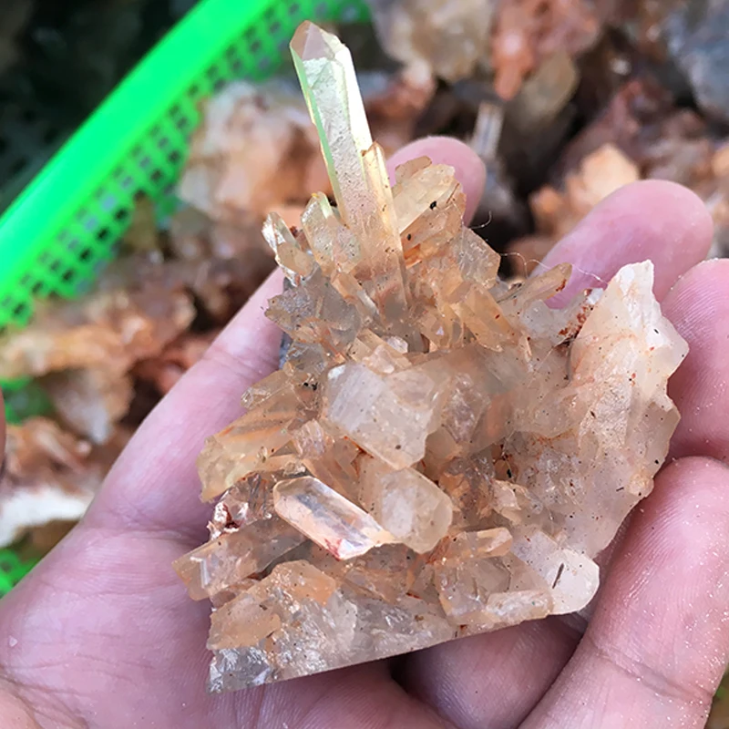 Wholesale Natural Rock Quartz Hematite Red Clear Quartz Raw Crystal Clusters For Sale
