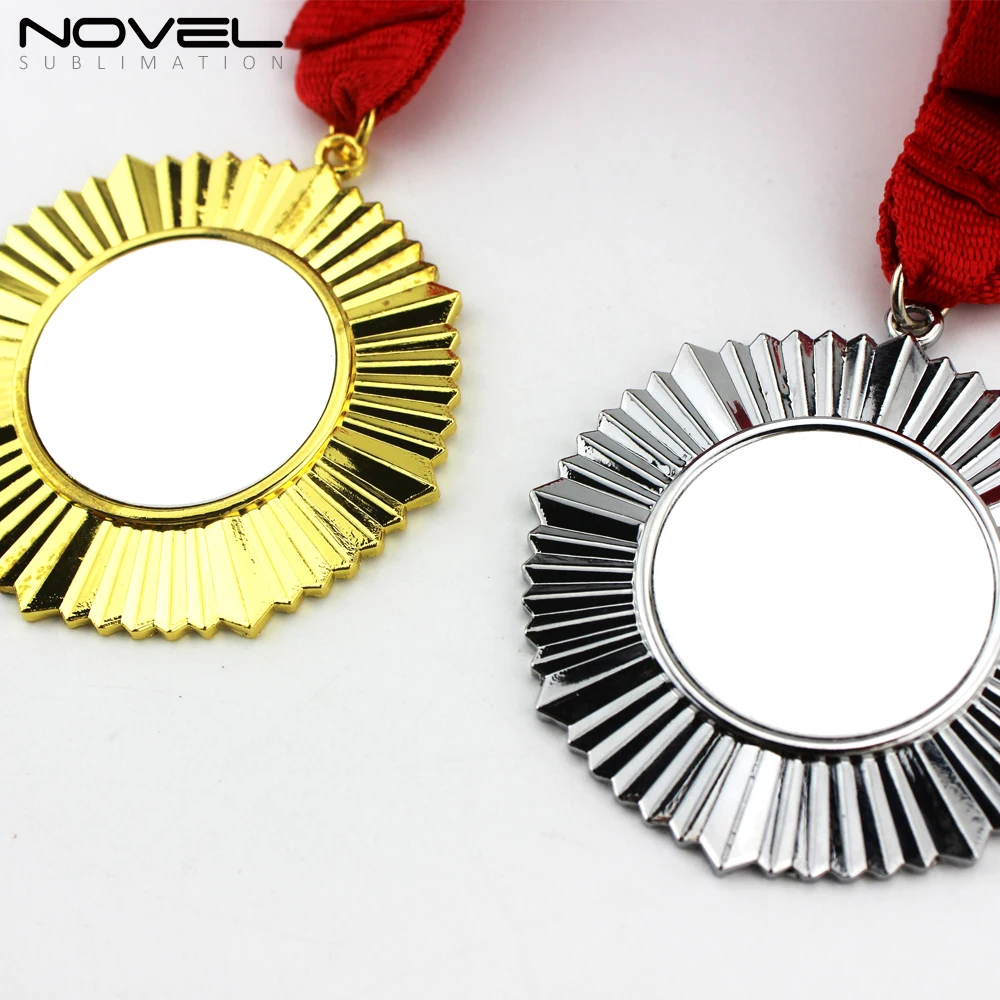 Wholesale DIY Sublimation Metal & Silver Blank Badges Zinc Alloy Plus Gold Plated Badge Customized Metal Badges for Sports Using