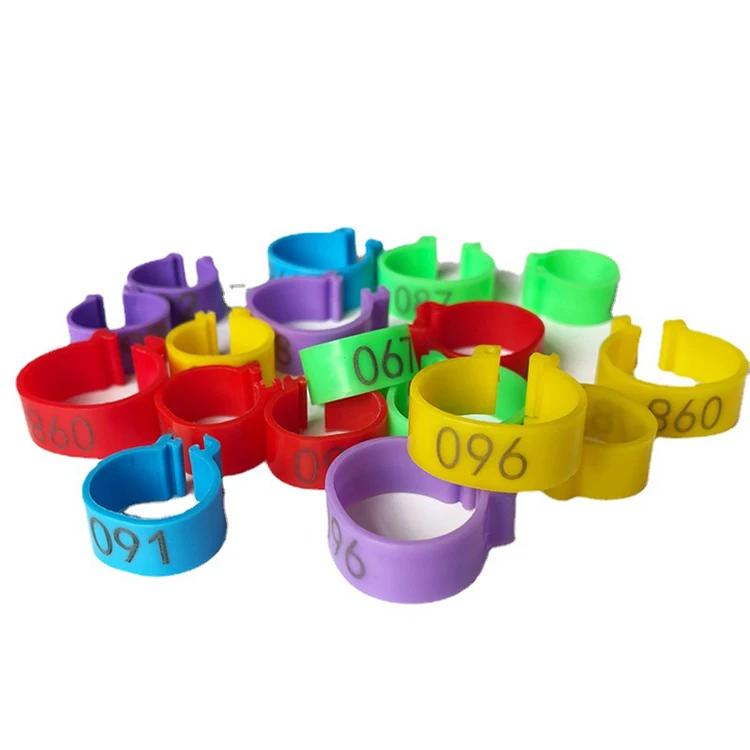 Colorful Chicken Foot Rings Adjustable Poultry Buckle Ring Plastic Leg Clip Identification Foot Leg Band Numbered Ring