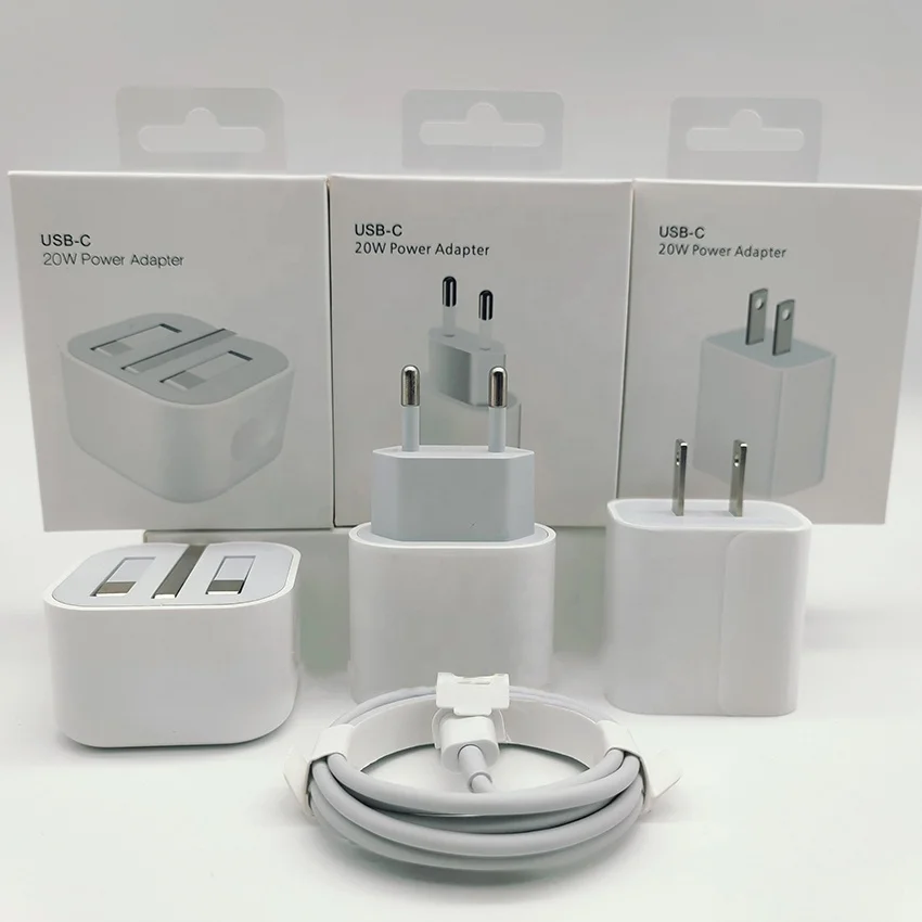 Us Eu Uk Plug 20W USB C Wall Charger Fast Charging USB PD Charger With Packing For Iphone 13 Charger 20W