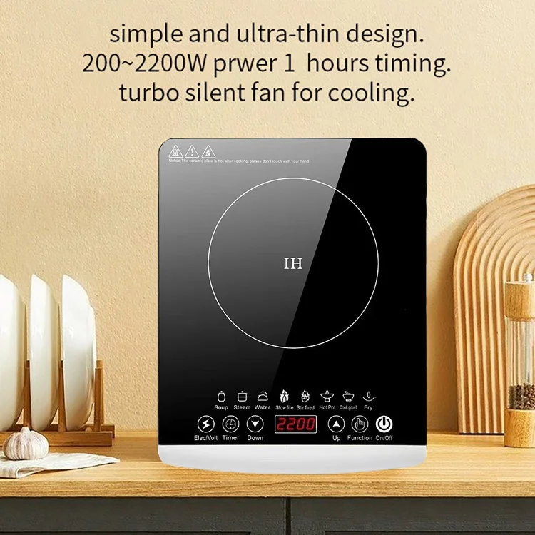 Solar DC 12V/24V Battery Powered Electric Induction Cooker