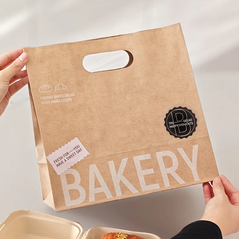 Food Sandwich Takeaway Packaging Bread Bag Design Customized For Fruit And Vegetable Eco-Friendly Shopping Paper Bags