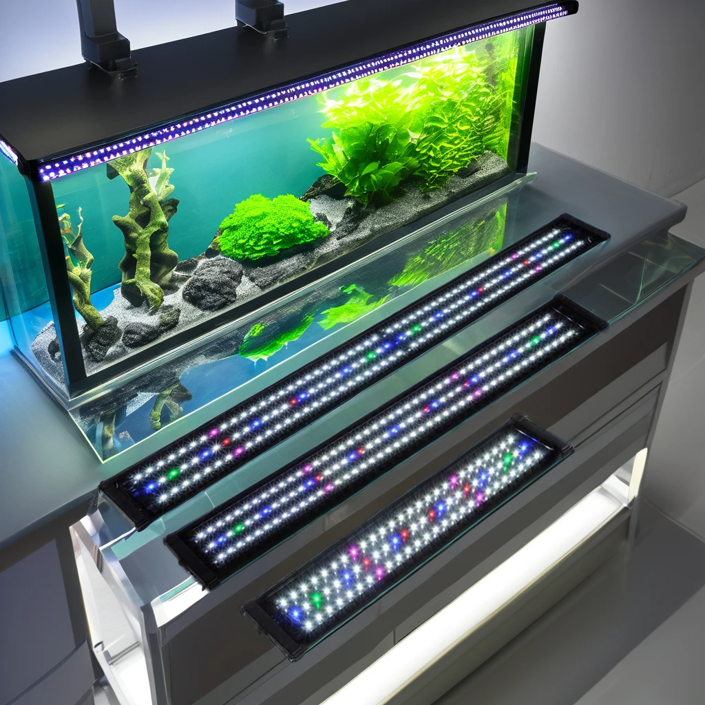 RGB Full Spectrum Dimmable LED Aquarium Light for Fish Tank Adjustable Brackets Timer Multi-Color White Emitting lighting