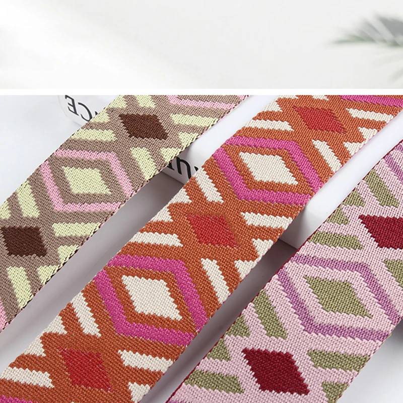 Spot ethnic style woven belt 5cm jacquard loop pattern jacquard belt embroidered lace jacquard woven belt clothing accessories