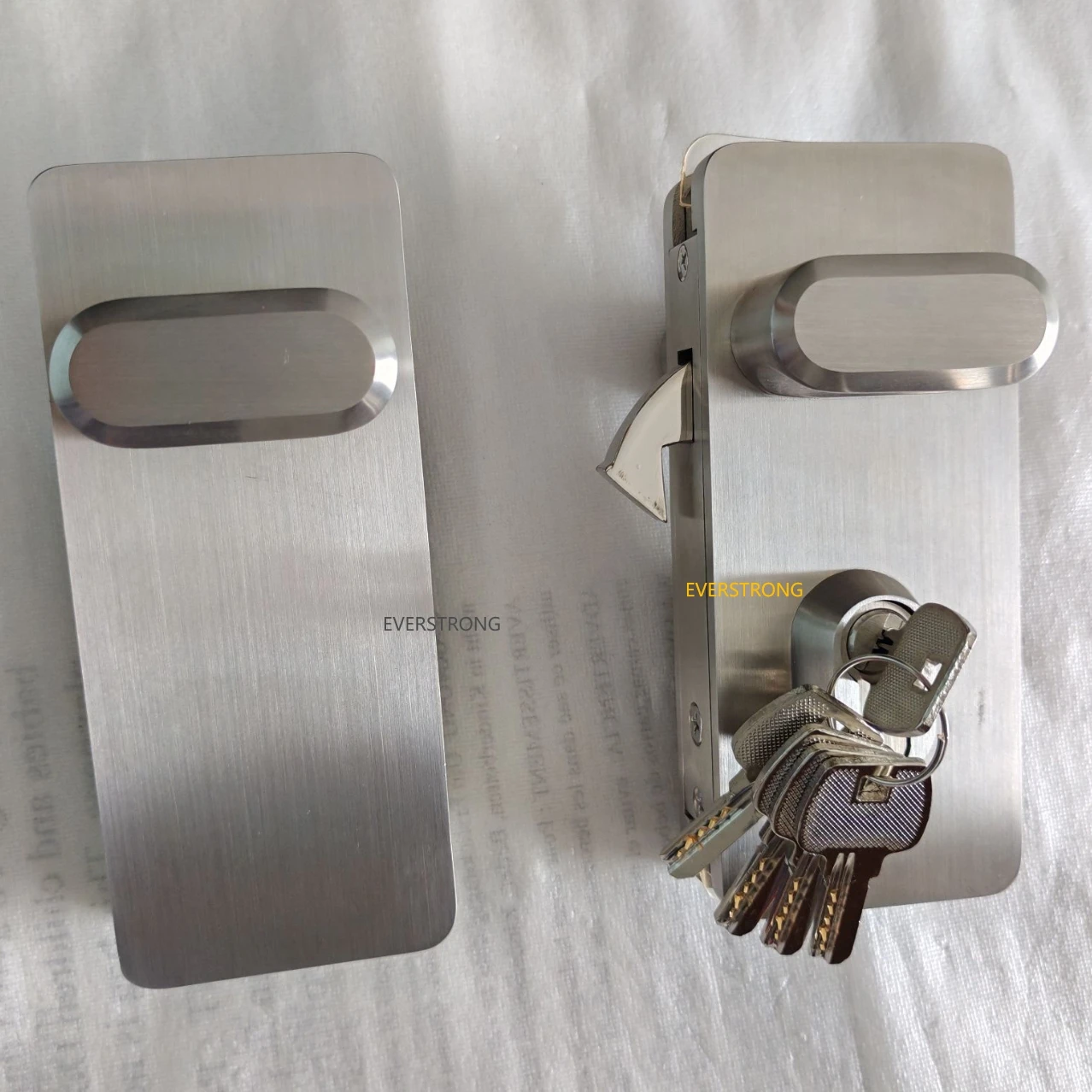 High quality heavy duty  G032 frameless double side stainless steel glass sliding door lock