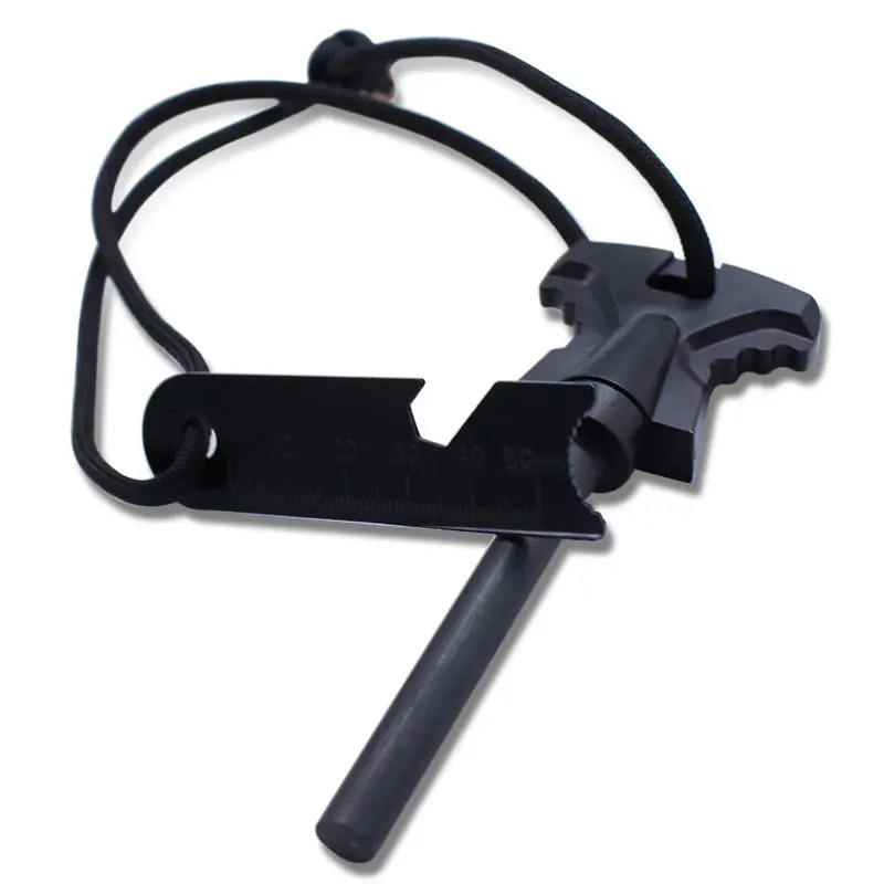 In Stock 5/16 Inch Survival Waterproof Fire Starter Outdoor Camping Hiking Portable Wood Handle Flint Fire Starter Survival Kit