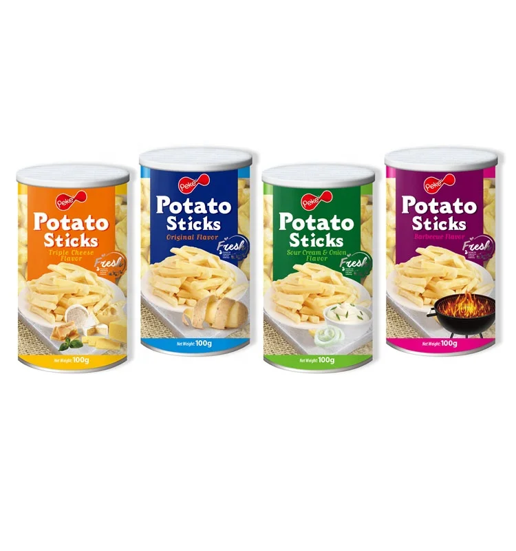2022 Hot-Selling 100g Potato sticks potato crisps potato chips cheese flavor Canned Food Snacks with Halal french fries