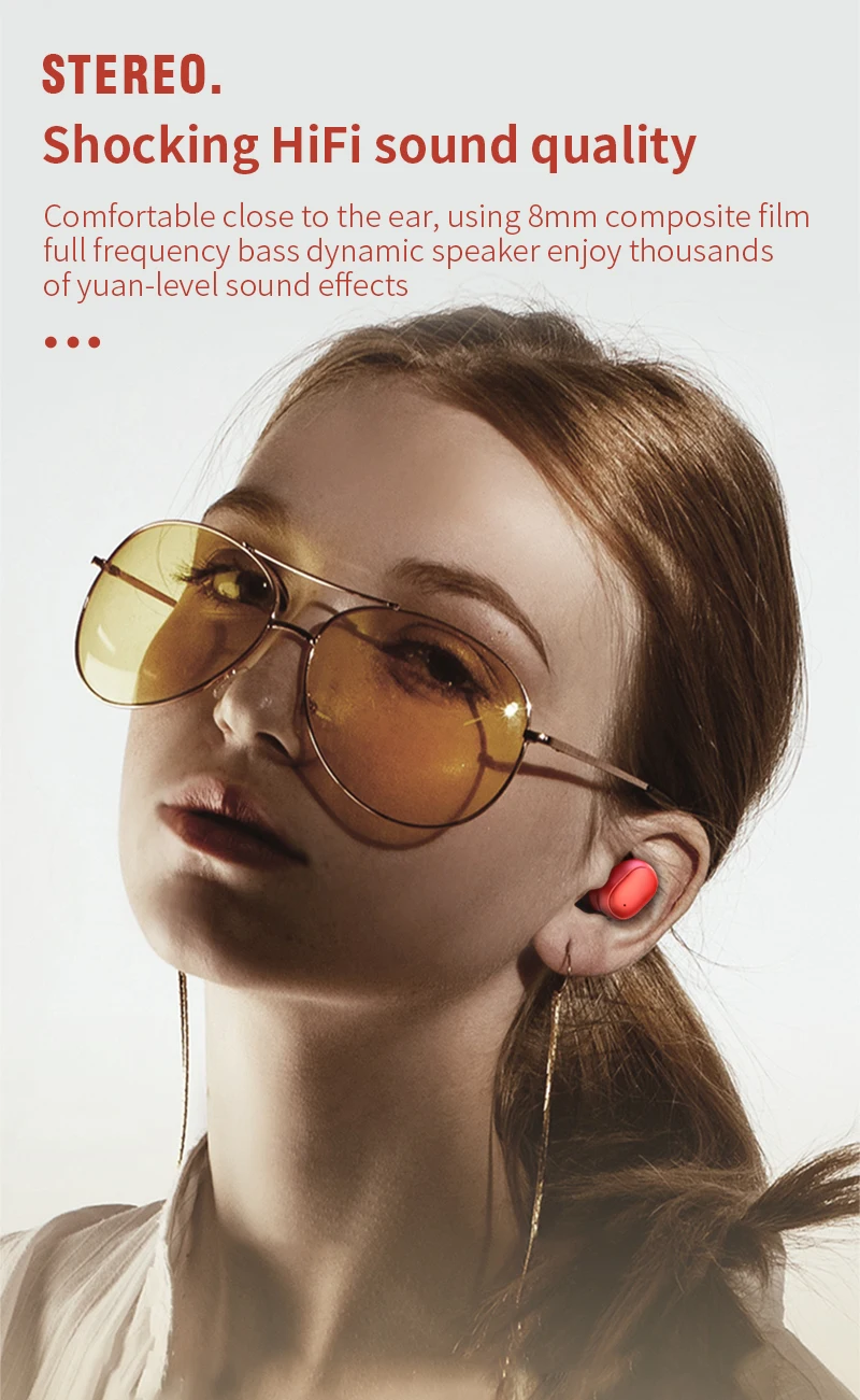 2021 Popular 40mAh HIFI Sound high quality e7s e6s TWS wireless earbuds mini headphones with led display