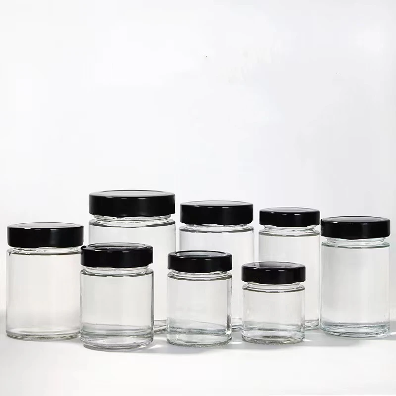 3.5oz 5oz 6oz 7oz 8oz 10oz 13oz 17oz 25.5oz sealed round glass jar manufacturers with deep metal lid in stock