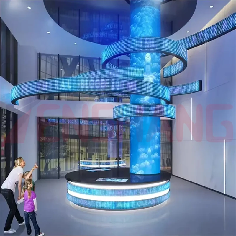 Flexible Curtain Led Display Showcase Building Advertising Glass Flexible Led Display Screen Flexible Oled Screen