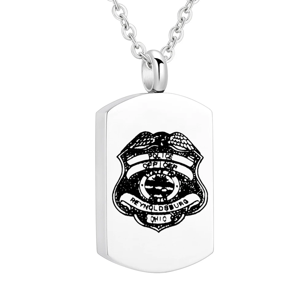 Hero Urn Necklace for Human Ashes Army Navy Marine Fire AirForce After Cremation Jewelry Keepsake Memorial Stainless Steel Pen