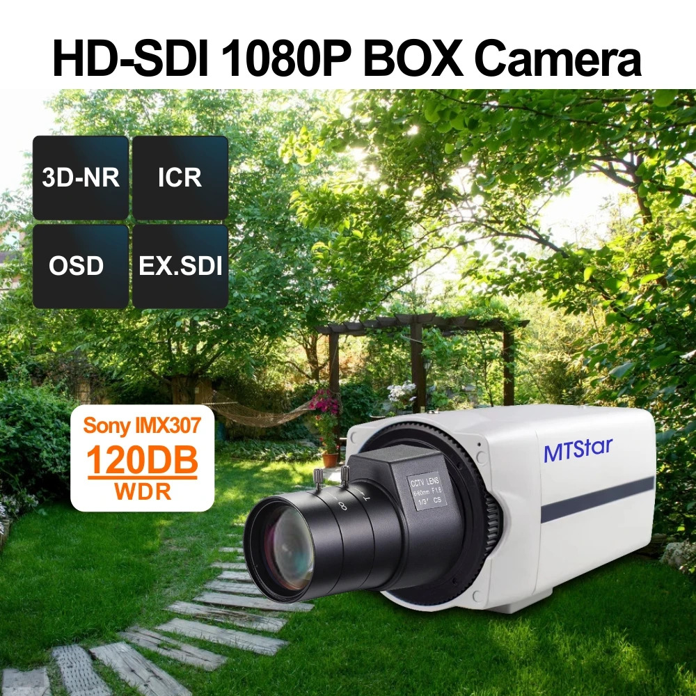 CCTV Camera 120db WDR ICR Motion Detective Full HD 2MP 60FPS Box Camera IP Sony IMX307 Outdoor HD-SDI 1080P Security Camera