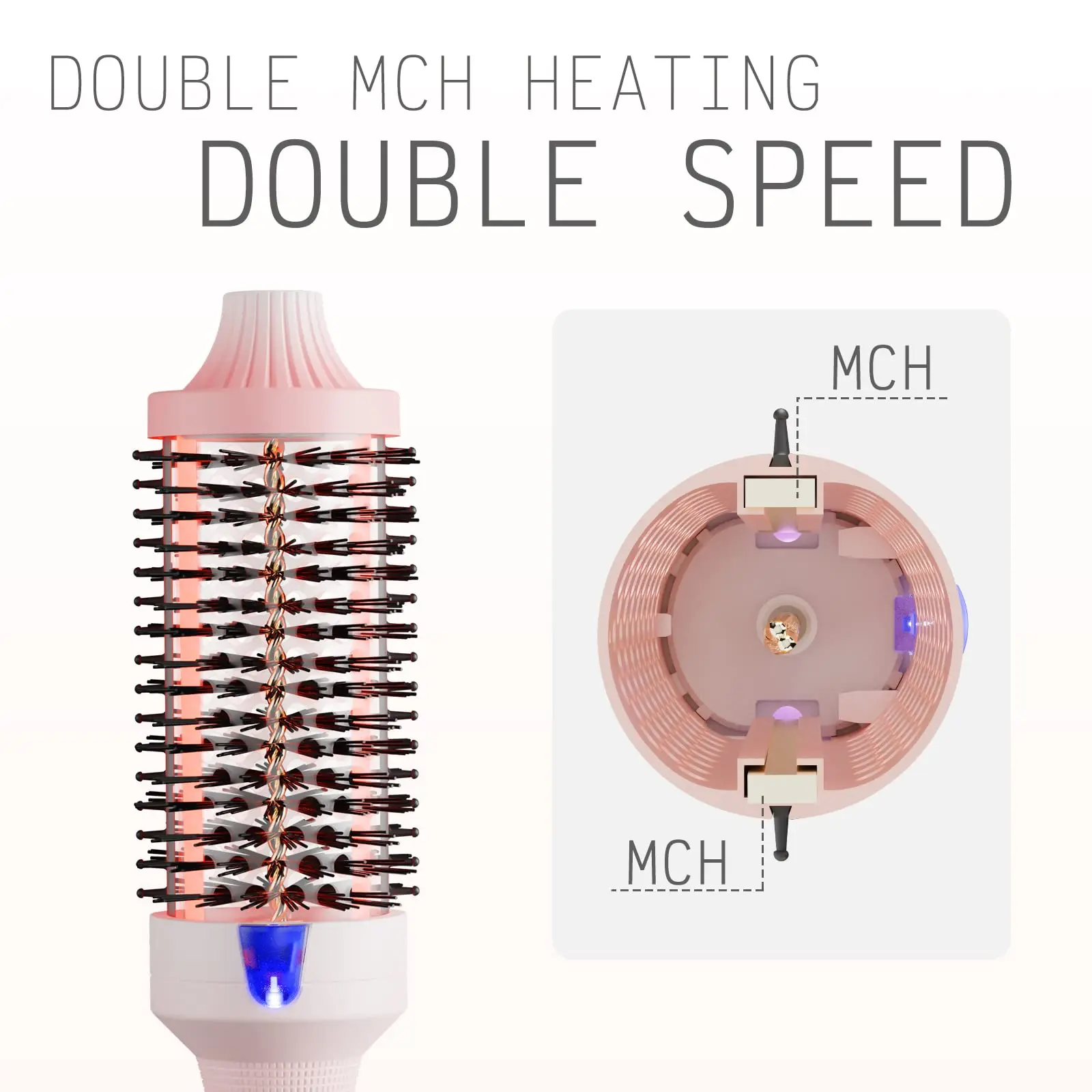 Custom Private Label 3 in 1 One Step Rotating Electric Hot Air Styler Tool Drying Curling Hair Dryer Brush