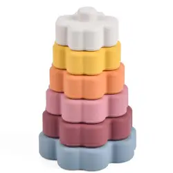 Stacking Nesting Circle Toy Soft Building Rings Stacker Teethers Squeeze  Early Educational Learning Stacking Toys For Baby