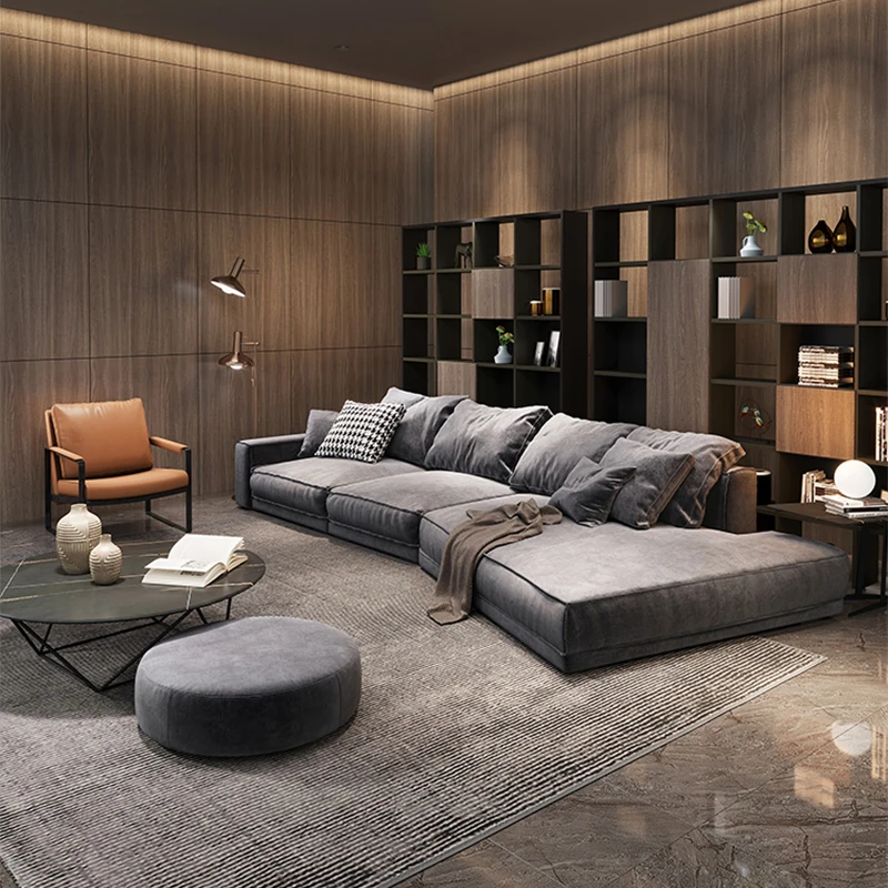 Luxury Modular Custom Sectional Home Furniture Soft Interior Leathaire Fabric Living Room Sofa