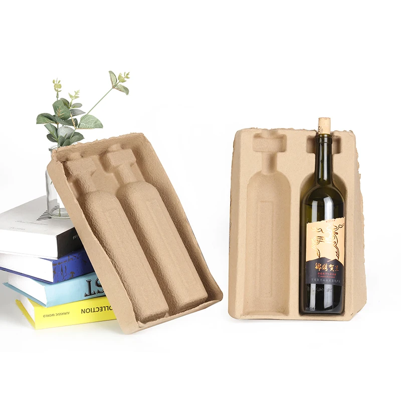 Factory Customization Environmentally Friendly Degradable Pulp Molded Red Wine Tray