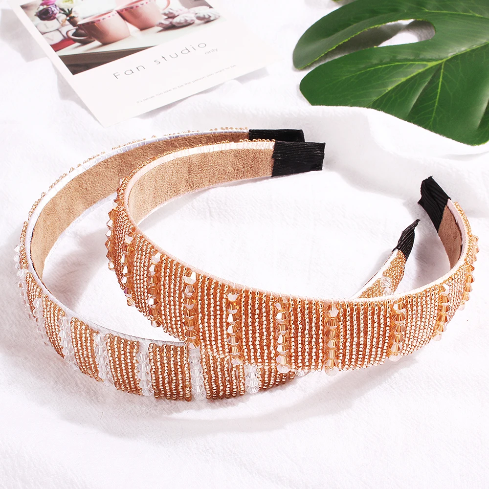 Bling Rhinestone Bead  Headband Sparkly Hair Band Head Hoop Woman Hair Accessories