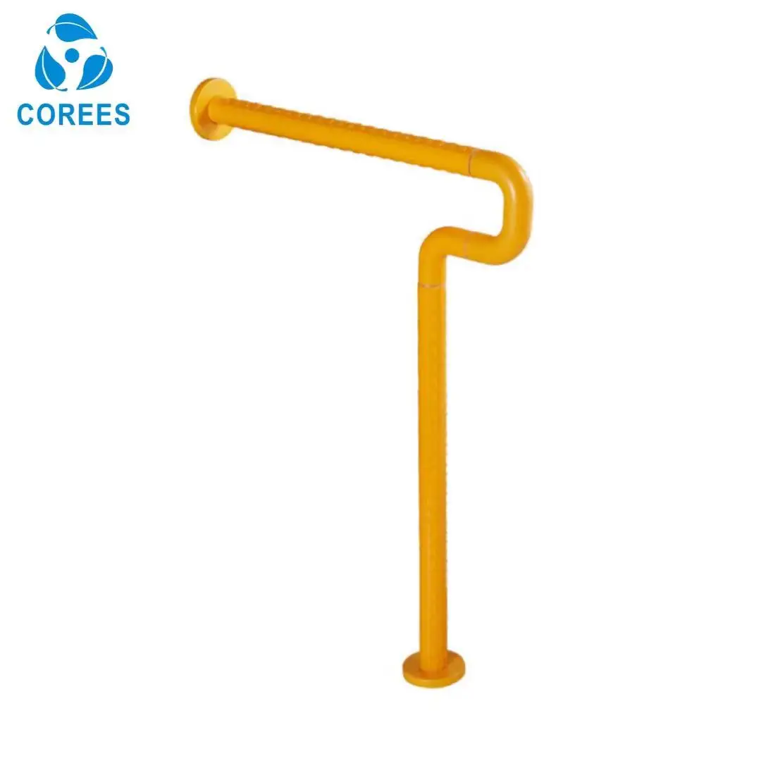 Bathroom handrail barrier-free toilet yellow white wall handrail nylon grab bar, Elderly Anti Slip Plastic Urinal Grab Bar