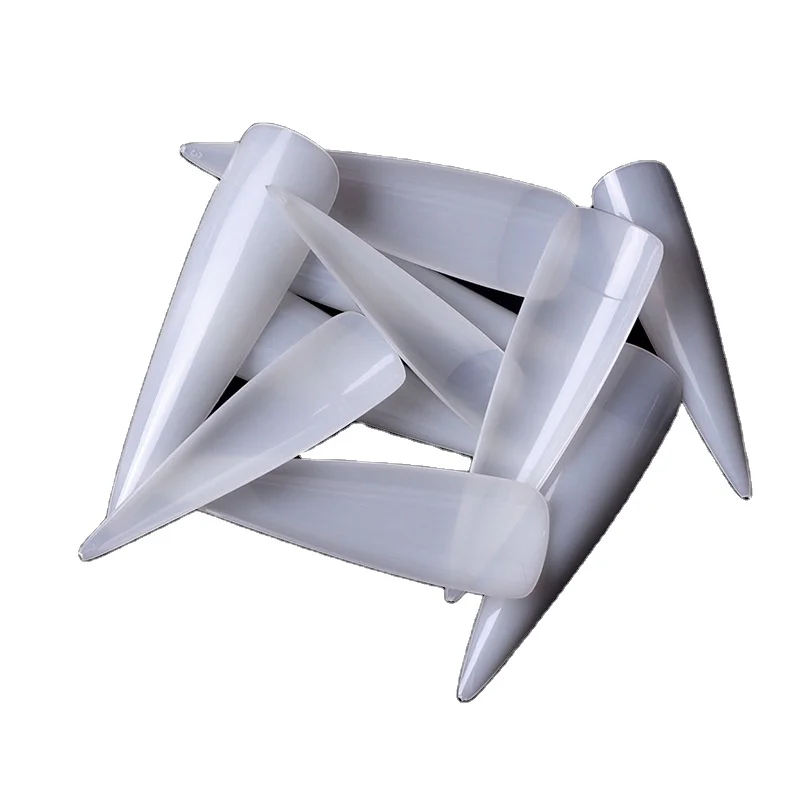 500pcs Natural Stiletto Gel False Art Long Sharp Artificial Finger Nails Tips