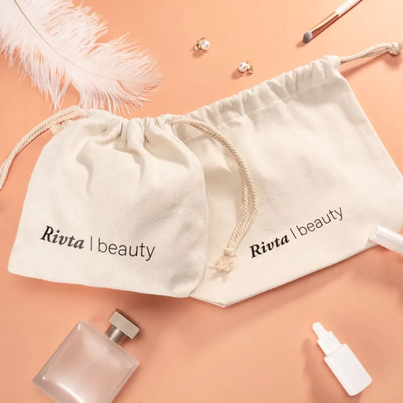 Custom Portable Flat Lazy Travel Women Make Up Cosmetic Pouch Drawstring Makeup Bag