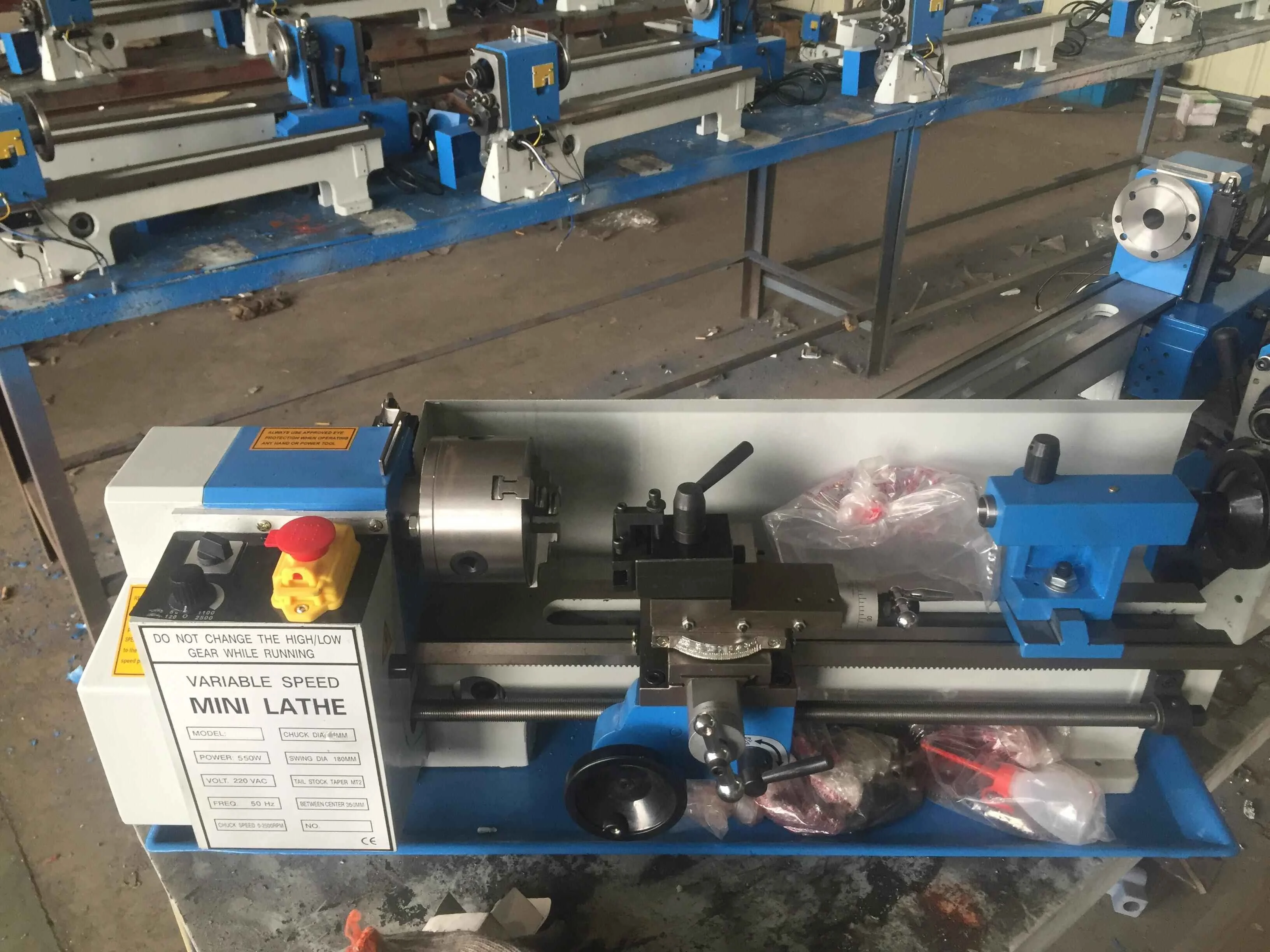 industrial hobbies mini lathe machine gear head metal lathe 7*12 inch