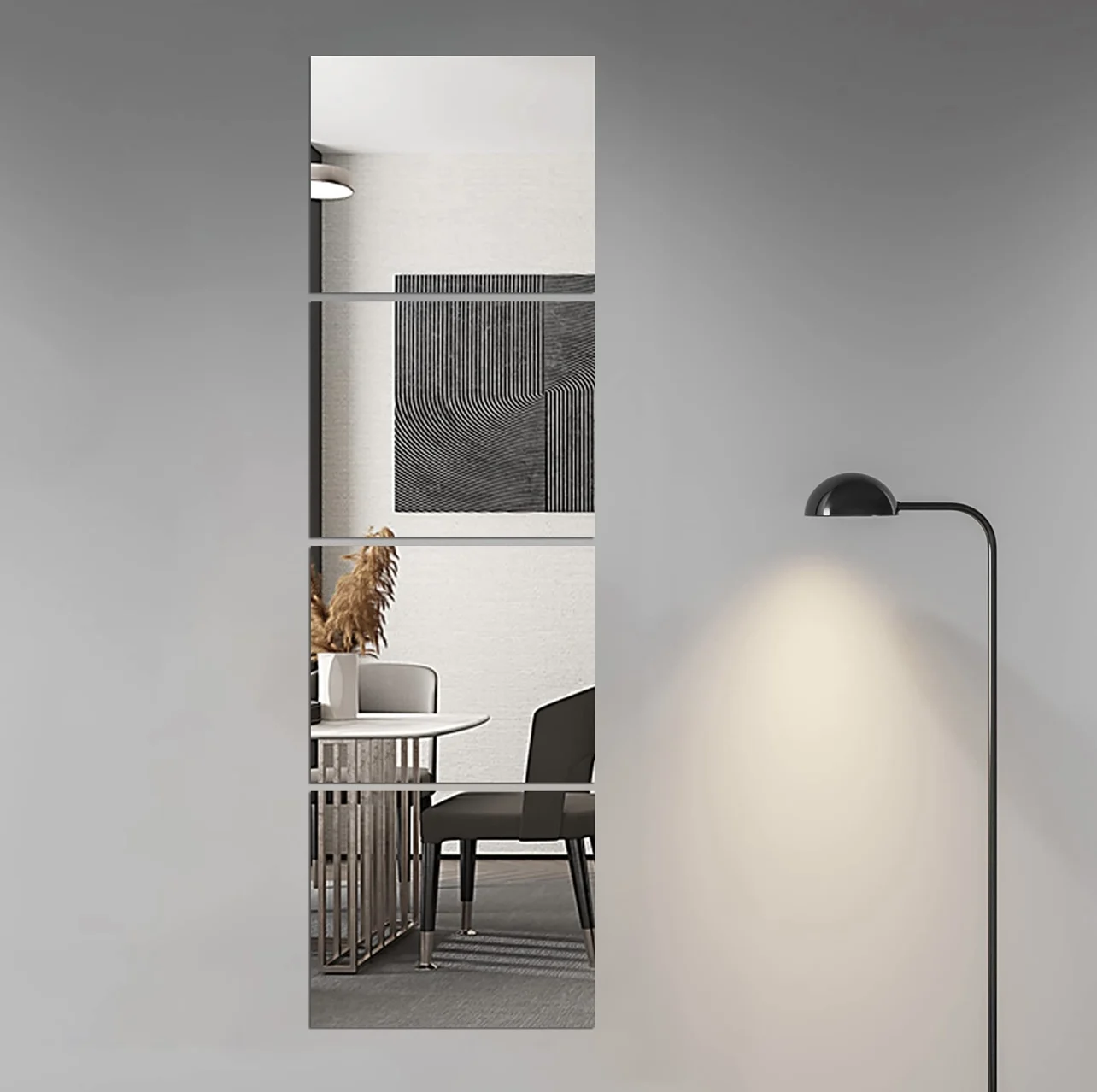 Glass full-length wall mirror tile Bedroom frameless full-length mirror tile Full-court mirror wall-mounted for home gyms